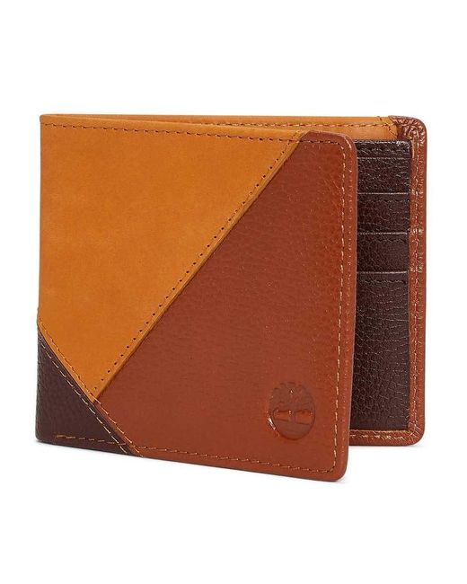 Timberland Patchwork Bifold Wallet Mid Brown One Size Mid Brown for men