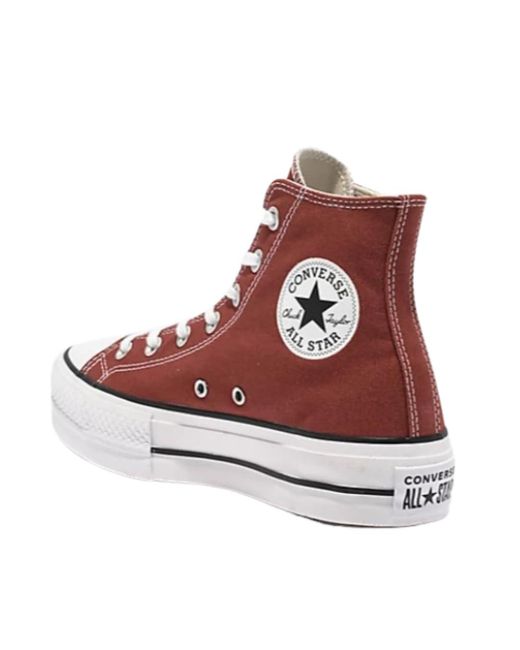 Chuck Taylor All Star Lift Chaussures montantes unisexes en toile avec fermeture à lacets Rouge/blanc/noir Converse en coloris Brown