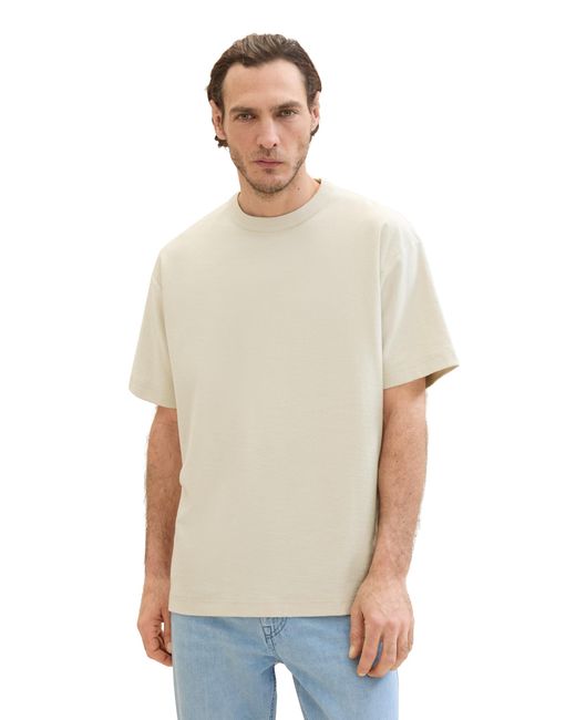 Tom Tailor Basic T-Shirt mit Struktur in White für Herren