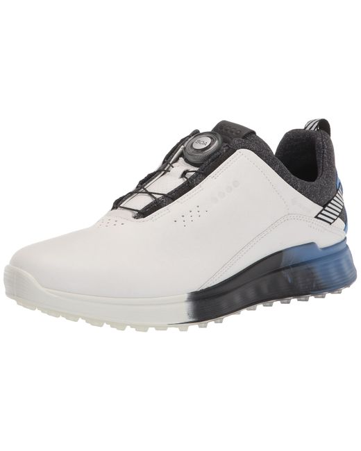 Ecco Leather Sthree Boa Goretex Waterproof Hybrid Golf Shoe in White