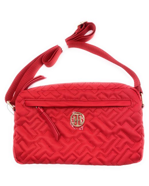 Rouge - Crossbody - Sac à bandoulière - Sac à bandoulière - 25 x 20 x 5 cm  - Aspect matelassé - Inscription TH - Sac à Tommy Hilfiger en coloris Rouge  | Lyst