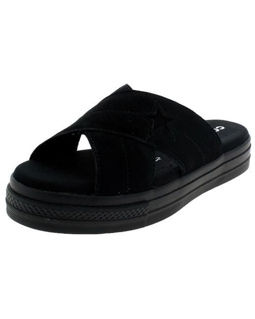 Converse One Star Suede Slip Sandal in Black/Black/Black (Black) - Save 66%  - Lyst