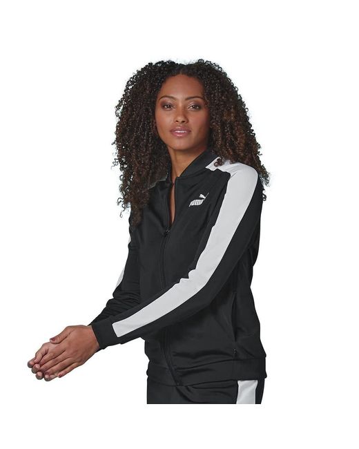 PUMA Black Plus Size Tricot Zip Front Jacket