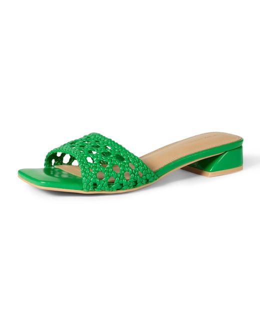 Amazon Essentials Green Mini Heel Mule Sandals