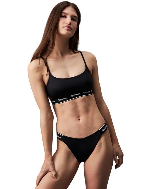 Top de Bikini Tipo Bralette sin Aros para Mujer Calvin Klein de color Black
