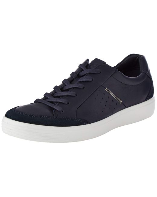 Ecco Leather Soft 7 Sneaker in Navy (Blue) for Men - Save 55% - Lyst