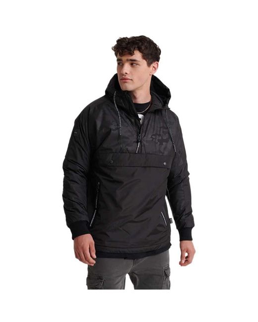 Superdry Fleece Surplus Goods Pop Over Hood Jacket in Black for Men - Save  60% | Lyst UK