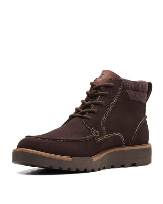 Clarks Brown Barnes Mid Oxford Boot for men