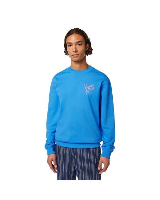 Scotch & Soda Regular fit Left Chest Logo Sweatshirt in Blue für Herren