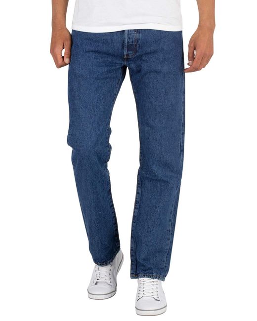 ® Herren Jeans 501® Original Straight Fit Stonewash Levi's pour homme en coloris Blue