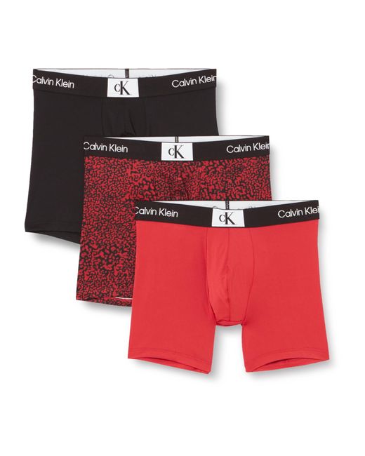 Boxer Brief 3Pk 33E Calvin Klein de hombre de color Red