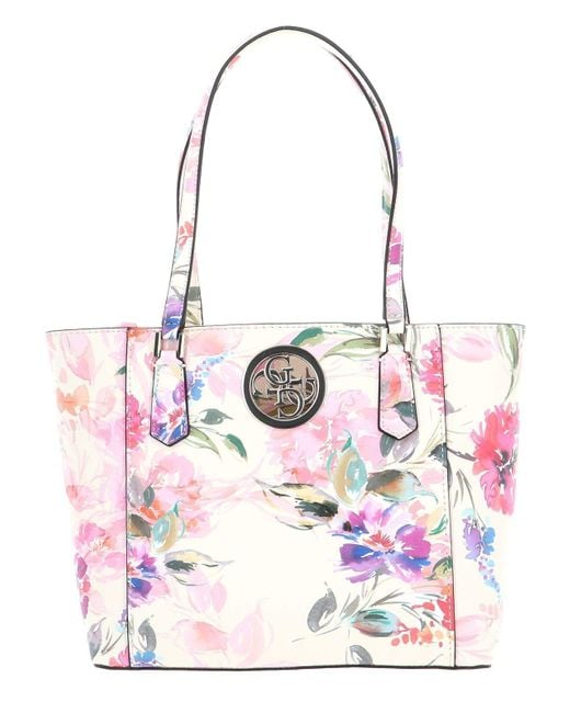 Guess Open Road Tote Pink Floral | Lyst DE