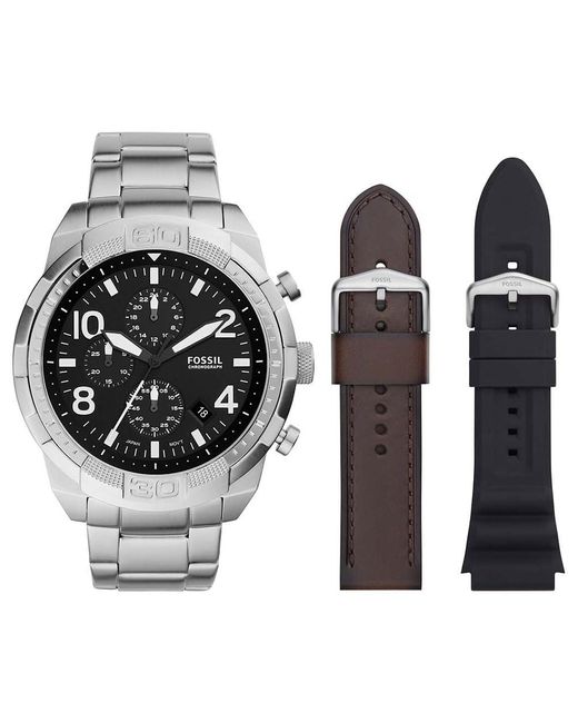 Fossil FS5968SET Armbanduhr in Black für Herren