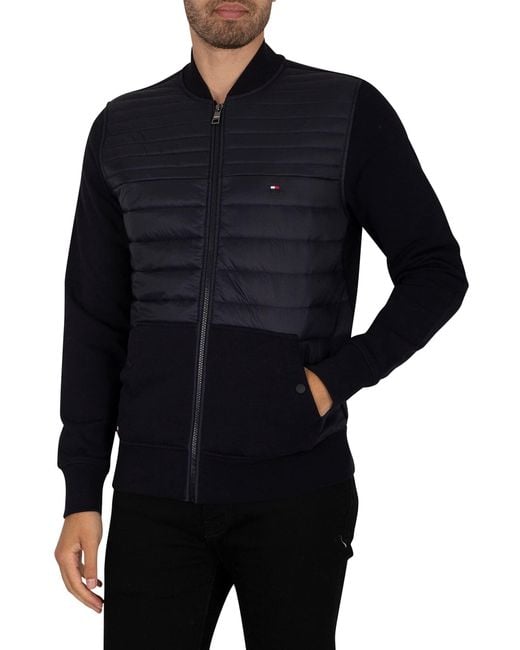 Tommy Hilfiger MIX MEDIA BASEBALL ZIP THROUGH in Blue für Herren