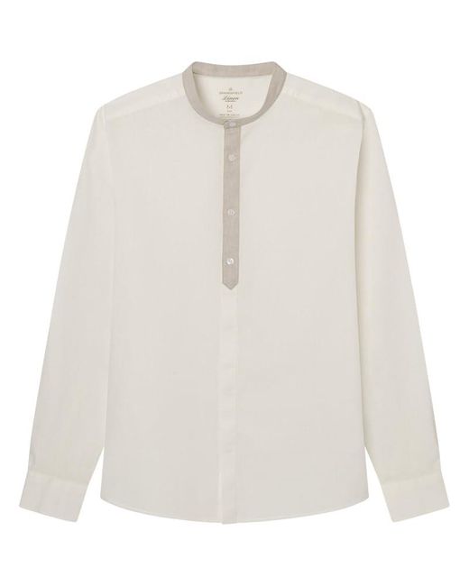 Camisa Lino Cuello Mao Contraste Springfield de hombre de color Blanco Lyst