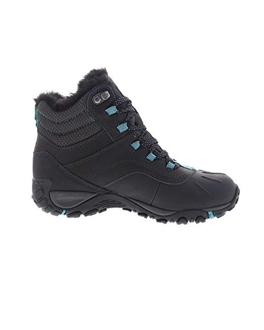 Merrell Atmost Mid Wp Womens Synthetic Material Walking Boots Black//Blue