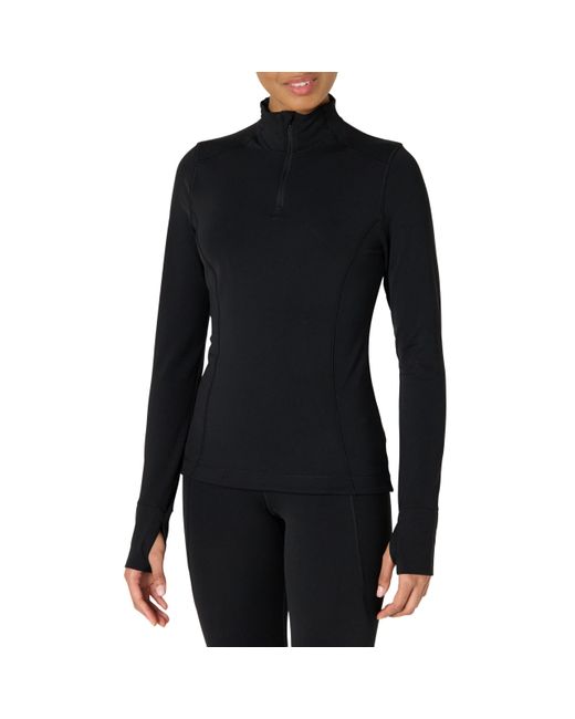 Amazon Essentials Black Active Formflex Buttery Soft Slim Fit Quarter Zip Long Sleeve Pullover Jacket