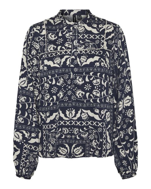 Vmgidde Aya LS Button Top Wvn Ga Camicia a iche Lunghe di Vero Moda in Black