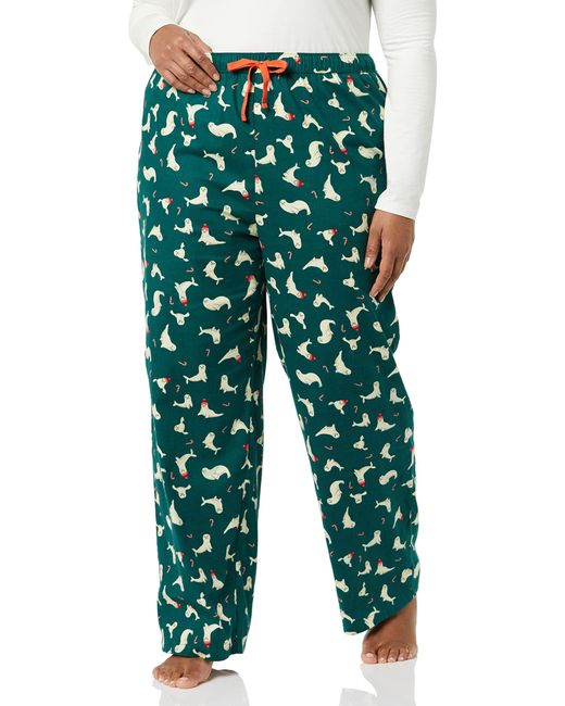 Pantalón para Dormir de Franela Amazon Essentials de color Green
