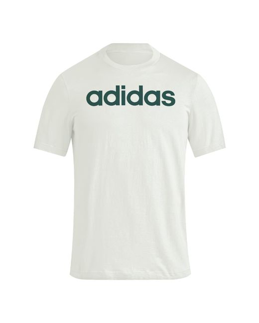 Adidas Essentials Single Jersey Linear Embroidered Logo T-Shirt in White für Herren
