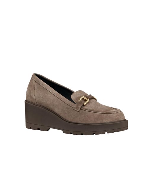 Miereille donna Mocassini con zeppa - D563VB00022C6029 (Taupe, Sistema Taglie Calzature EU, Adulto, Numero, Media, 35) di Geox in Brown