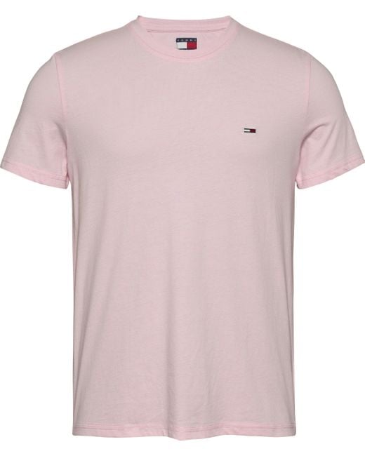 Tjm XSLIM Jaspe 2.0 Tee Ext DM0DM20363 Maglietta S/S di Tommy Hilfiger in Pink da Uomo