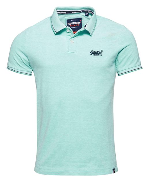 Superdry Blue Classic Poolside Pique Polo for men