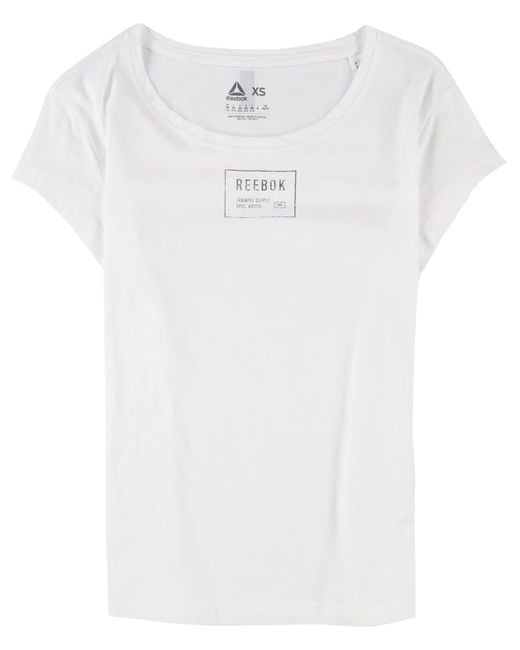 Reebok White S Training Supply Graphic T-shirt