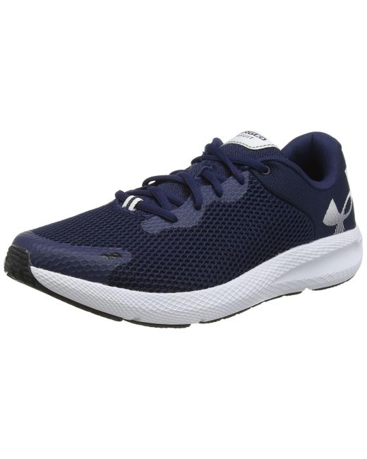 Under Armour Charged Pursuit 2 Big Logo Road Running Shoe in Blue for