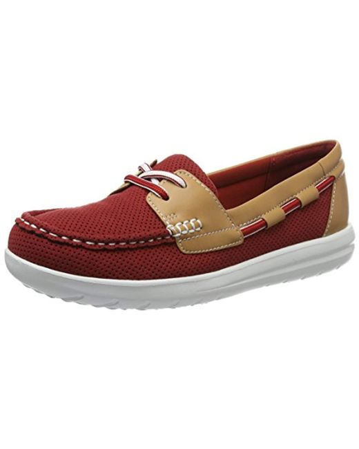Clarks Red Jocolin Vista Boat Shoes