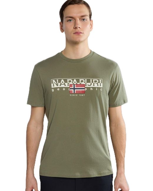 Napapijri Green Aylmer Crew Neck T-shirt for men