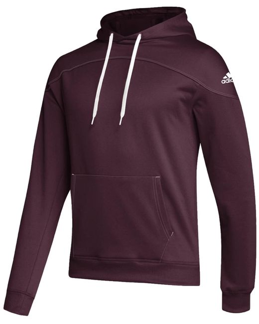 Adidas Purple Stadium Fleece Embroidered Logo Pullover Hoodie – Team for men