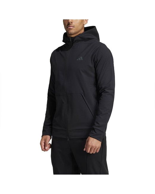 adidas Designed For Training Full-zip Hoodie in Black for