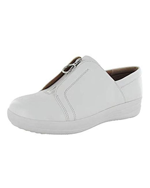 Fitflop White S F-sporty Ii Zip Leather Sneaker Shoes