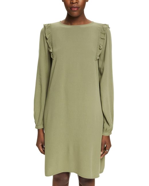 Esprit Edc By Mini-jurk Met Ruches Detail in het Green