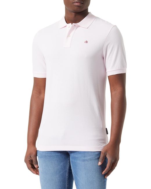 Scotch & Soda White Essential Organic Cotton Pique Polo Shirt for men