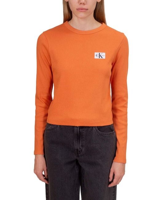 Camicia a Maniche Lunghe J20J222781 - Donna di Calvin Klein in Orange