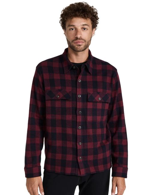 Vince Buffalo Check Button Down Shirt in Red for Men | Lyst