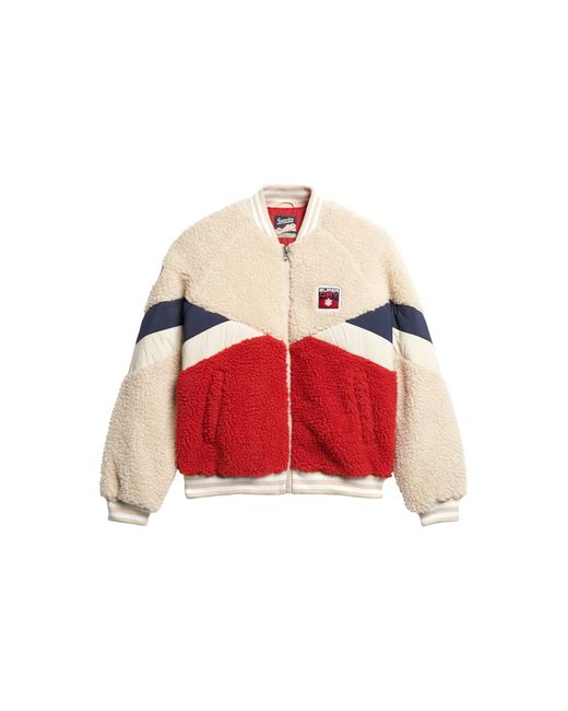 Superdry Red Retro Sherpa Jacket