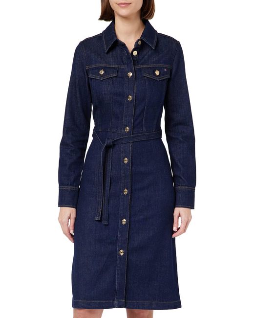 Tommy Hilfiger Blue Denim Dress Long Sleeve