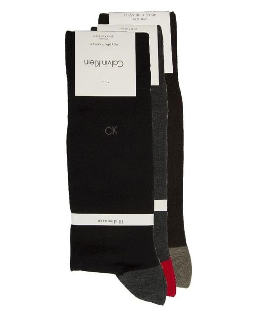 Calza uomo 3 paia di calzini trunk bassi in cotone CK articolo TRIPACKECB105 SOCKS 3 PEZZI di Calvin Klein in Black da Uomo