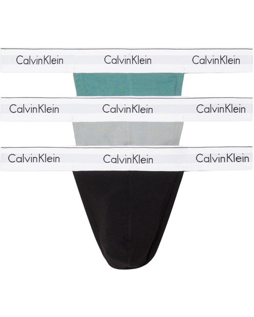 Pack de 3 Tangas para Hombre Thongs de Algodón Elástico Calvin Klein de hombre de color Green