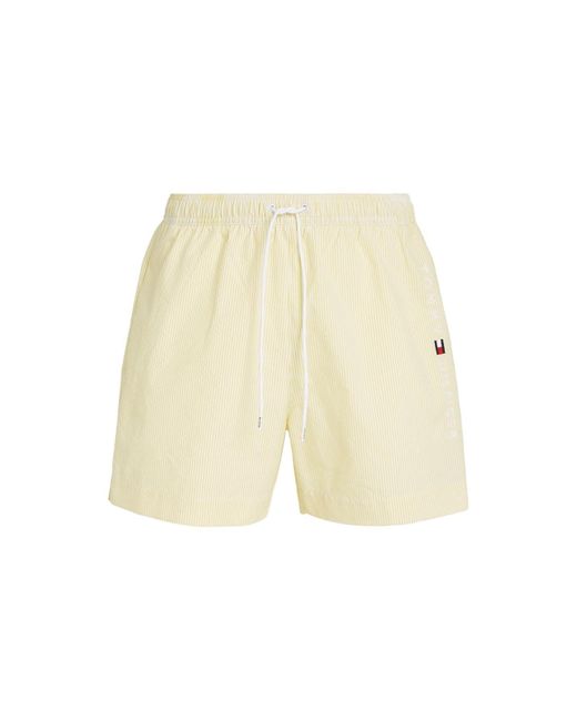 Tommy Hilfiger Natural S Seersucker Swim Shorts White/yellow M for men