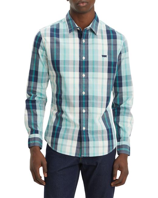 Levi's Blue Long-sleeve Battery Housemark Slim Button Down Shirt for men