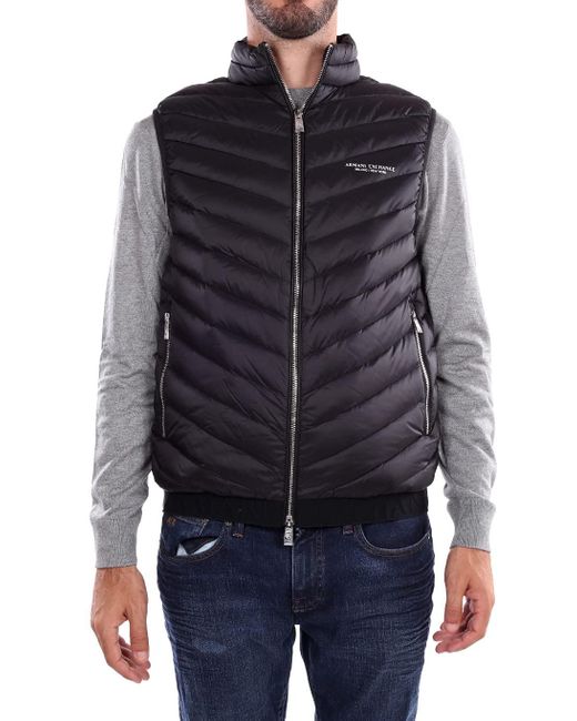 Emporio Armani Blue Armani Exchange Real Down Quilted Packable Vest for men