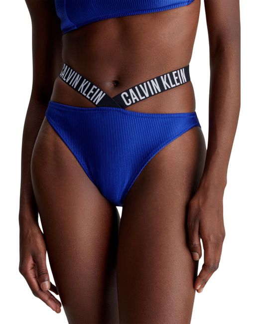 Calvin Klein Blue High Leg Cheeky Bikini Kw0kw02391 Swim