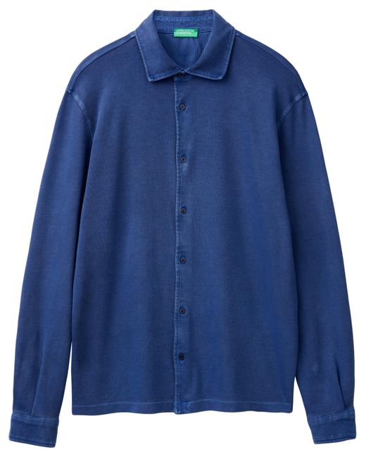 Benetton Blue 5wmyuq052 Shirt for men