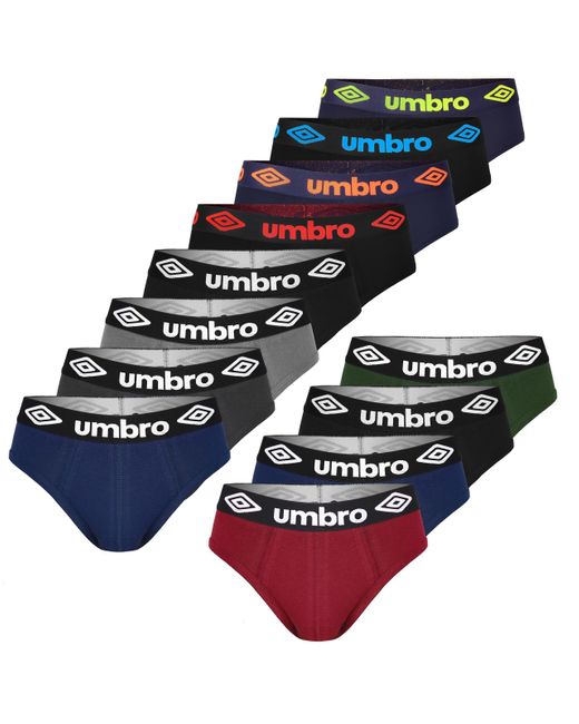 Umbro Slips 12er Pack XL Unterhosen männer Baumwoll Passform Atmungsaktiv in Blue für Herren
