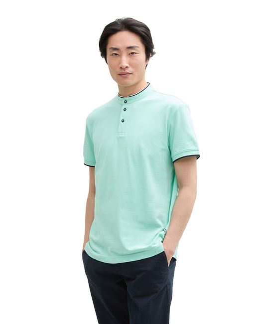 Tom Tailor T-Shirt in Melange-Optik in Green für Herren