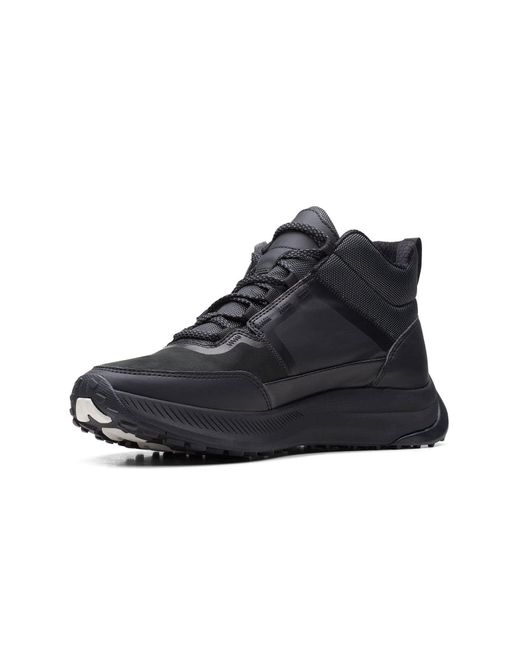 Clarks Atl Trail Up Waterproof Nubuck Boots In Black Standard Fit Size 8 for men